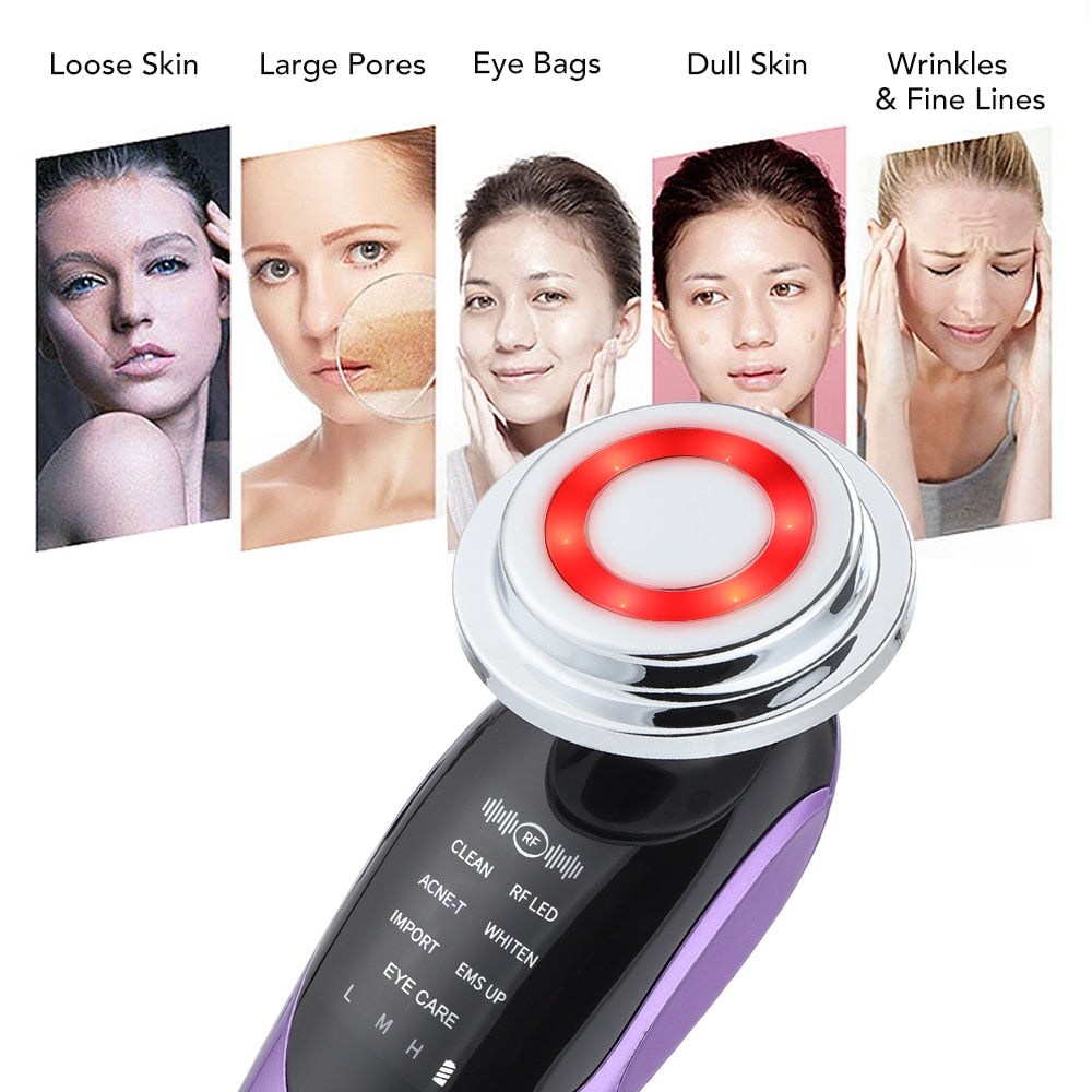 LED Facial Massager Skin Rejuvenation,Skin Moisture,Skin Tightening,Facial Clean,Dead Skin Removal,Anti-acne,Blemish Removal,Anti Wrinkle,Whitening,Lifting