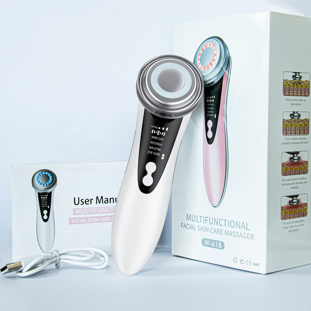 LED Facial Massager Skin Rejuvenation,Skin Moisture,Skin Tightening,Facial Clean,Dead Skin Removal,Anti-acne,Blemish Removal,Anti Wrinkle,Whitening,Lifting