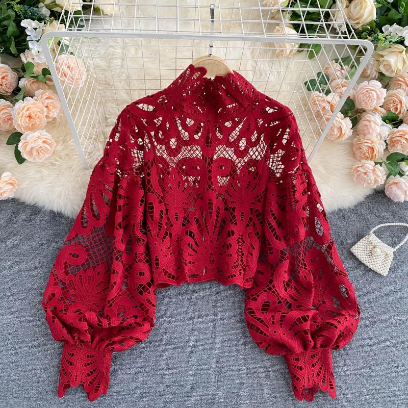 Red Lace Blouse