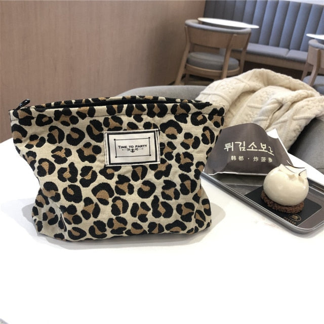 Brown Leopard Print Fashion Make-up Bag