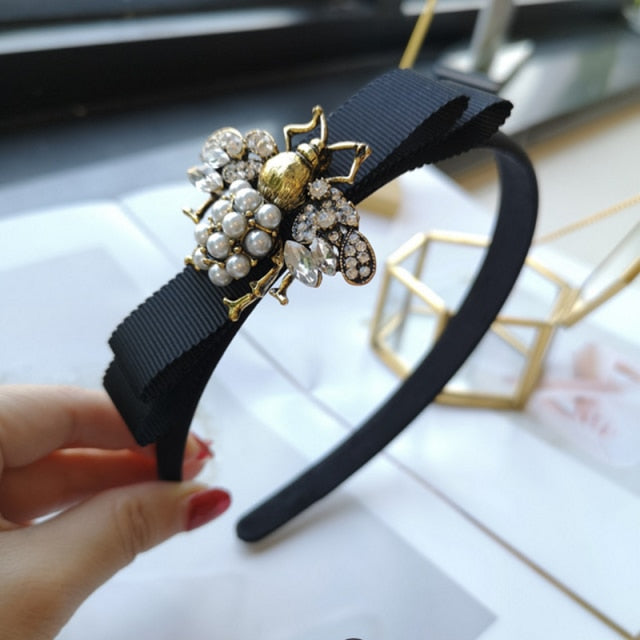 Rhinestone & Pearl Bumblebee Headband