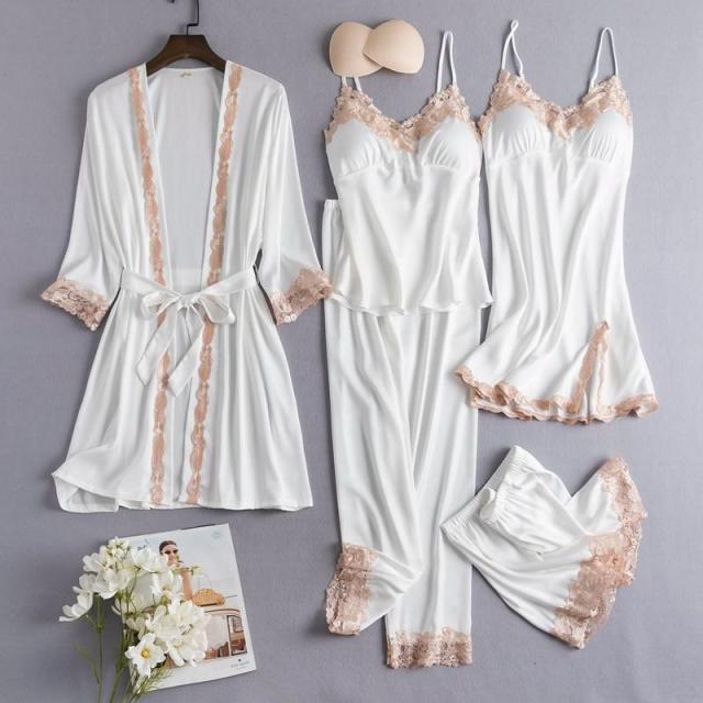 Five Piece Sleepwear White