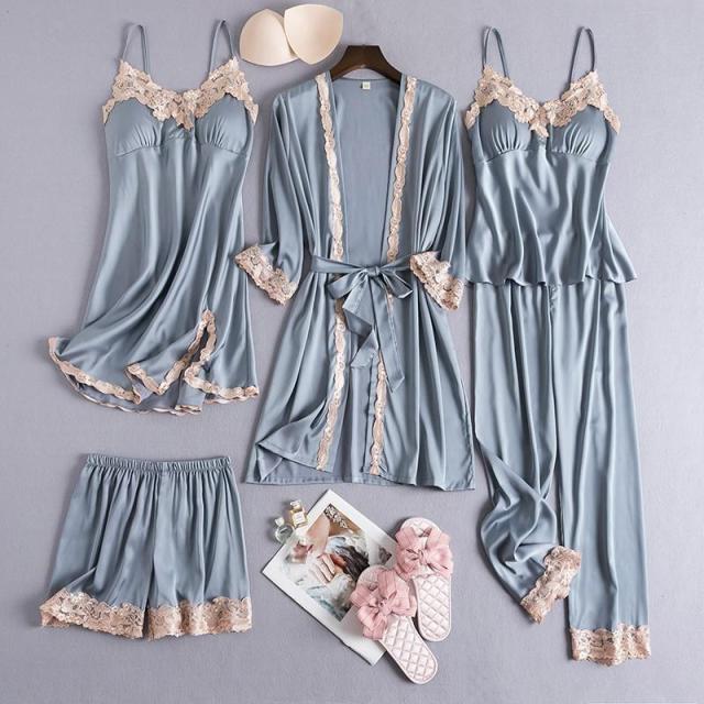 Five Piece Sleepwear Light Blue