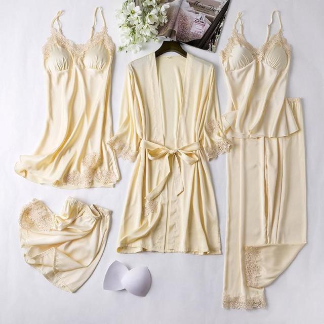 Five Piece Sleepwear Cream