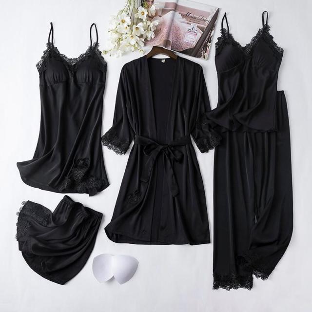 Five Piece Sleepwear Black