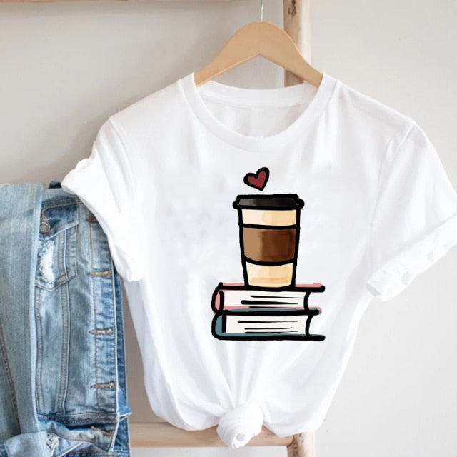 Wine Lady Short Sleeve Casual Fashion Graphic T-shirt