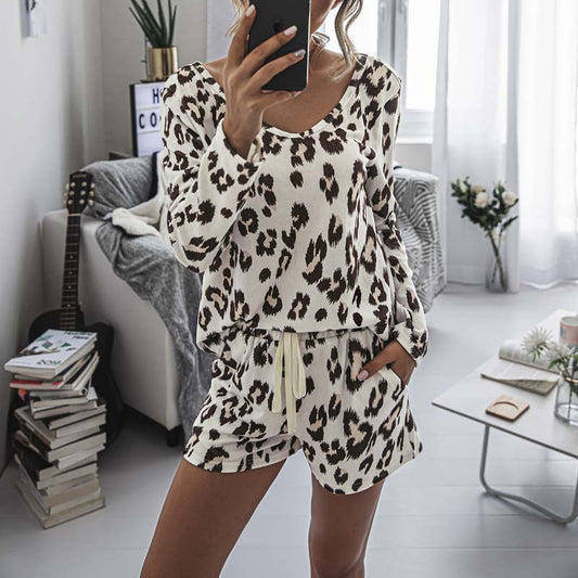 Leopard shorts pajama set