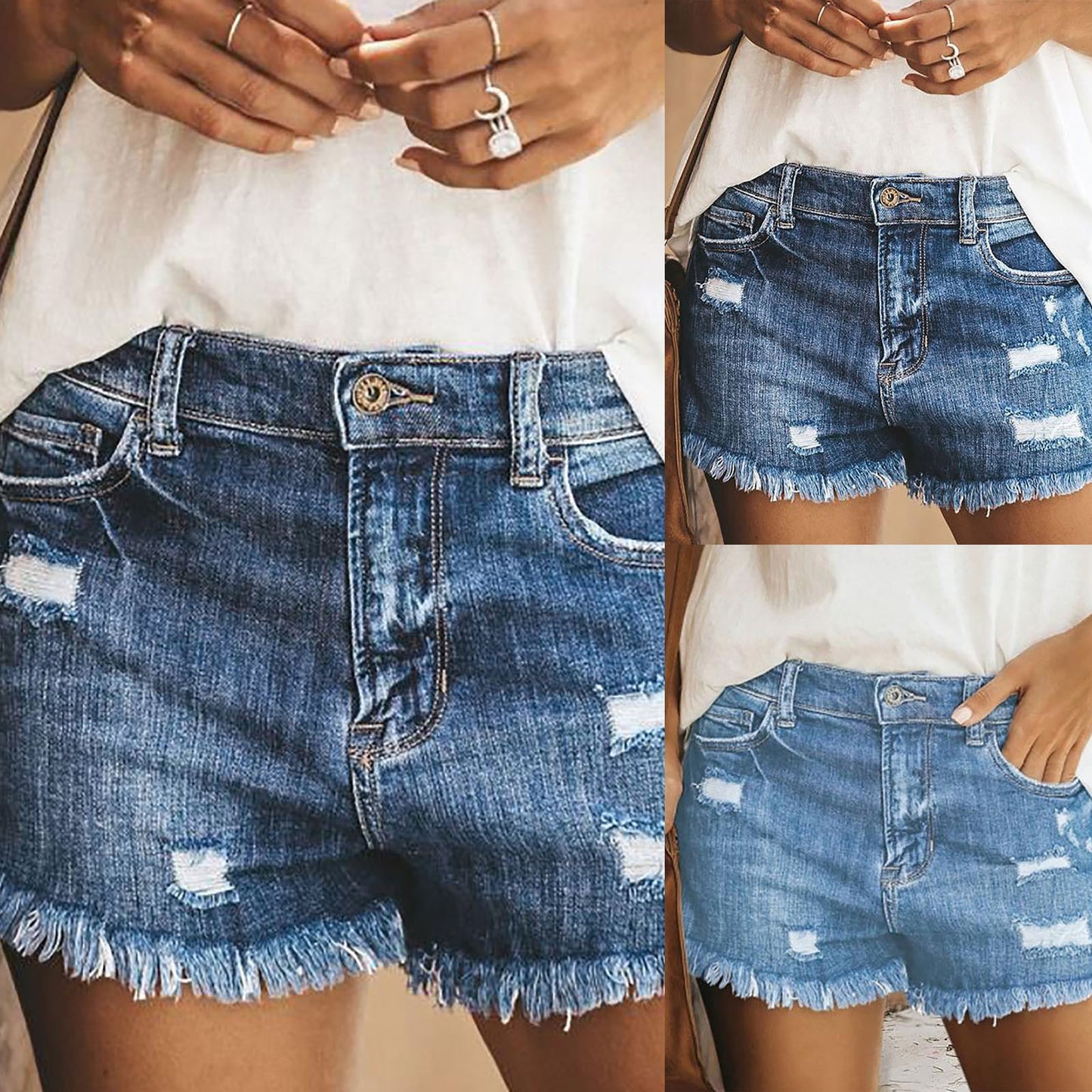 Distressed Jean Shorts