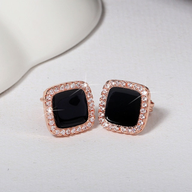 Zircon Stone Bling Earrings