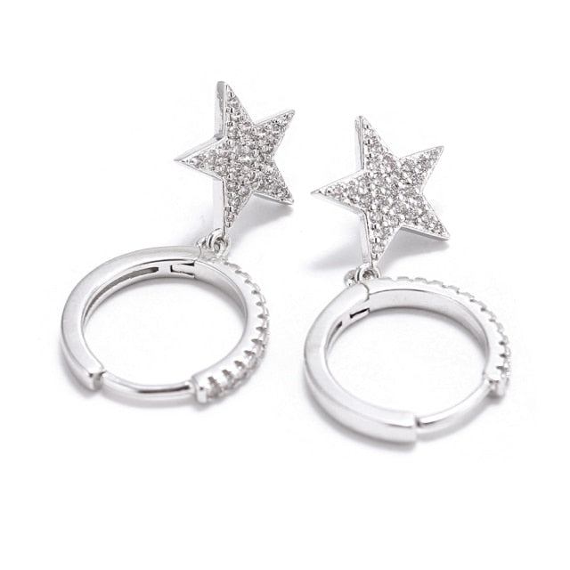 Zirconia Star Earrings