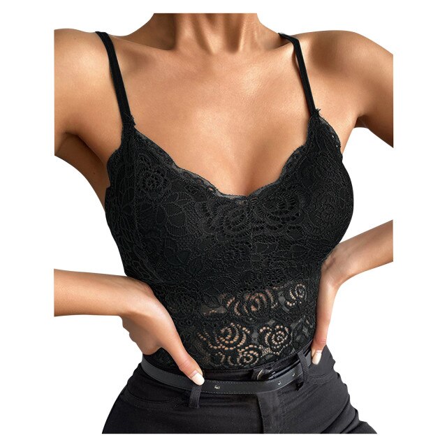 Black Lace Camisole Top