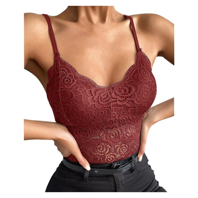 Red Lace Camisole Top